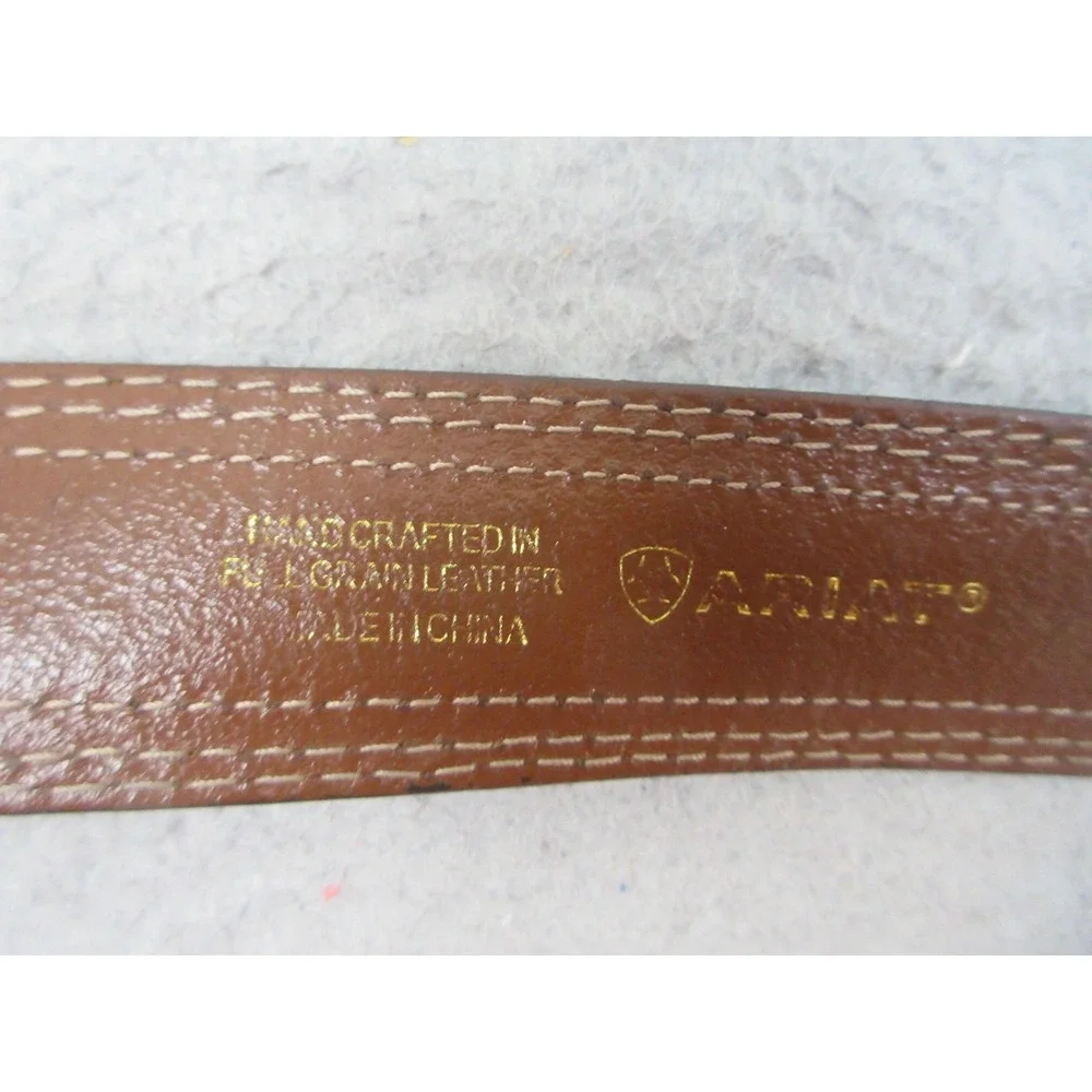 Ariat Grip Strip Brown Full Grain Leather Belt Men 42 Western Workwear Casual